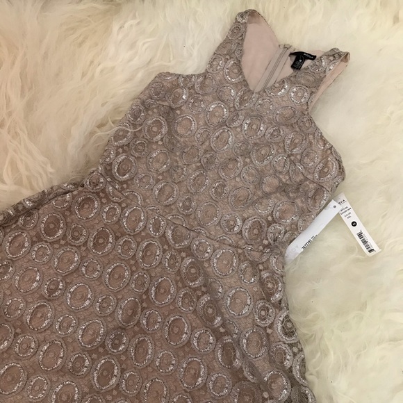 AQUA Metallic Halter Party Dress - Picture 3 of 6